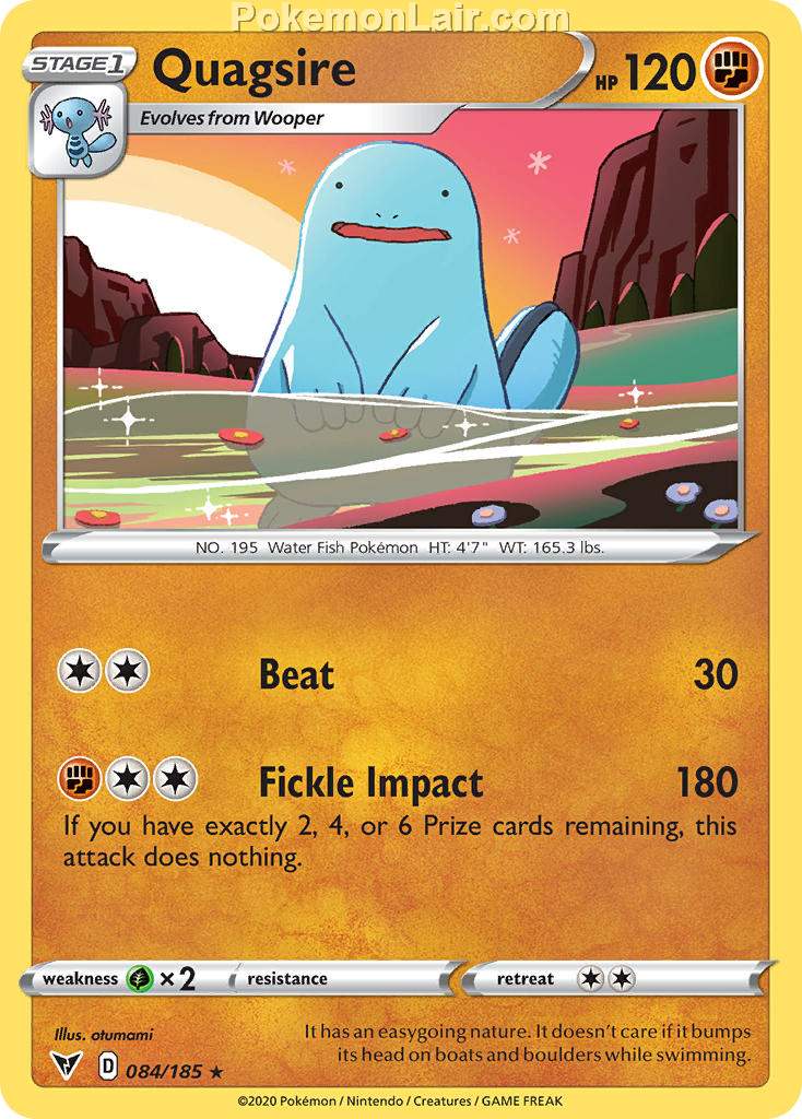 2020 Pokemon Trading Card Game Sword Shield – Vivid Voltage Price List – 84 Quagsire