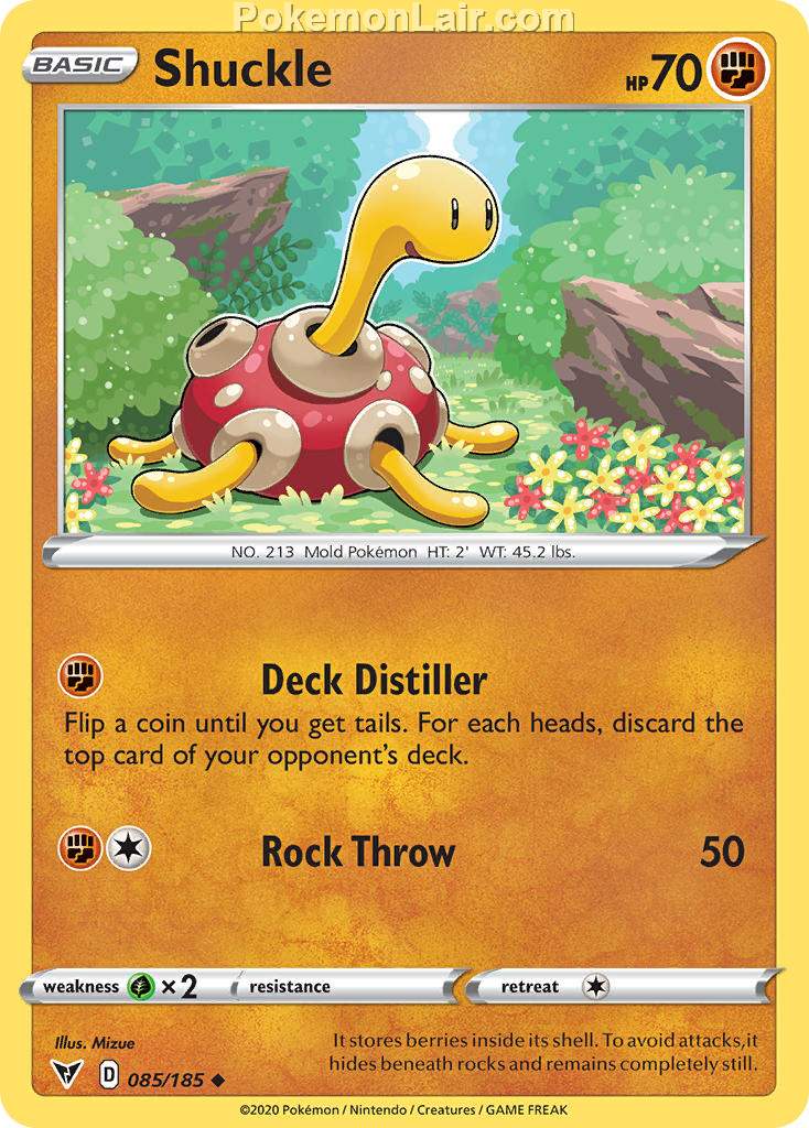 2020 Pokemon Trading Card Game Sword Shield – Vivid Voltage Price List – 85 Shuckle