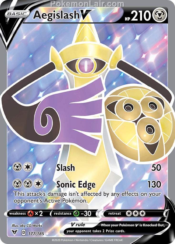 2020 Pokemon Trading Card Game Sword Shield – Vivid Voltage Set List – 177 Aegislash V