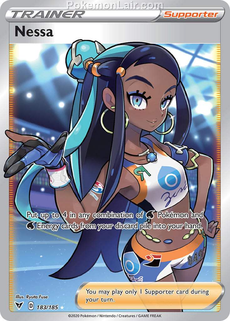 2020 Pokemon Trading Card Game Sword Shield – Vivid Voltage Set List – 183 Nessa