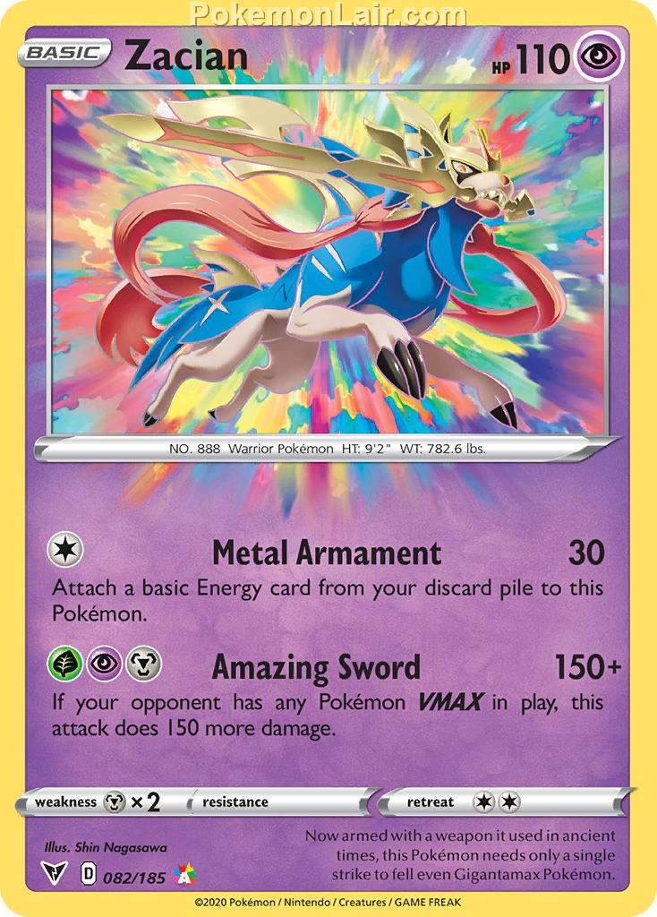 2020 Pokemon Trading Card Game Sword Shield – Vivid Voltage Set List – 82 Zacian