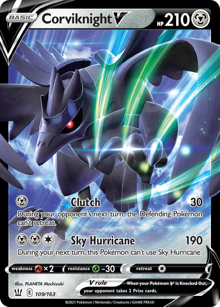 2021 Pokemon Trading Card Game Battle Styles Price List 109 Corviknight V