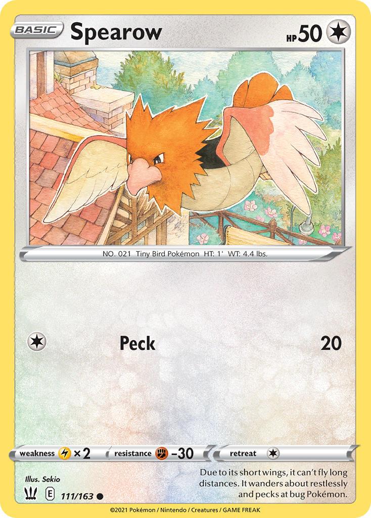 2021 Pokemon Trading Card Game Battle Styles Price List 111 Spearow