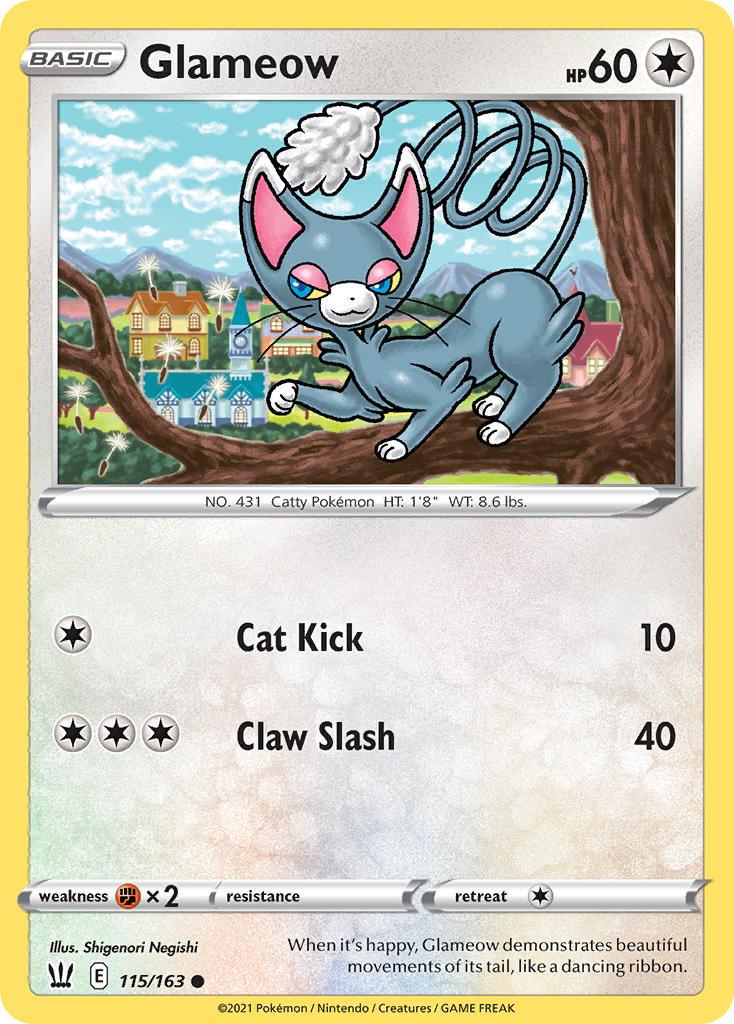 2021 Pokemon Trading Card Game Battle Styles Price List 115 Glameow