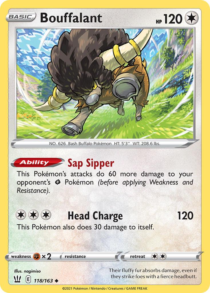 2021 Pokemon Trading Card Game Battle Styles Price List 118 Bouffalant