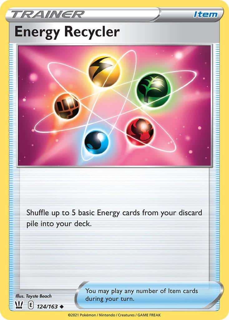 2021 Pokemon Trading Card Game Battle Styles Price List 124 Energy Recycler