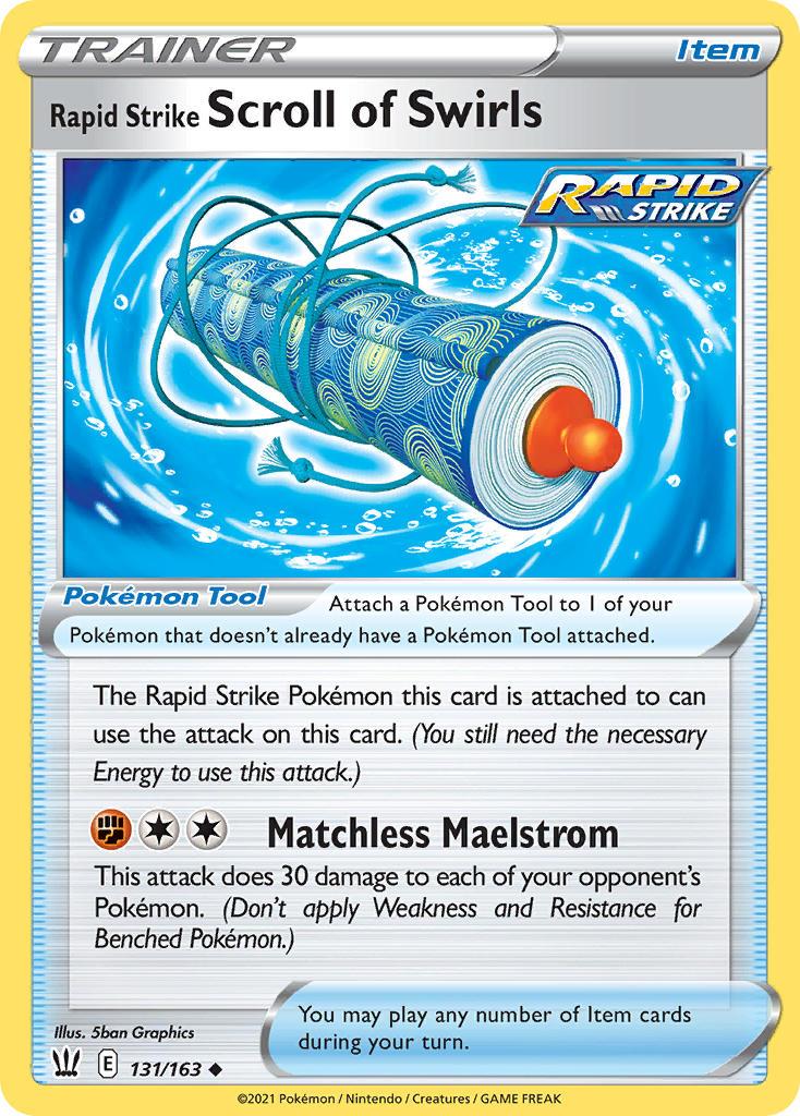 2021 Pokemon Trading Card Game Battle Styles Price List 131 Rapid Strike Scroll Of Swirls