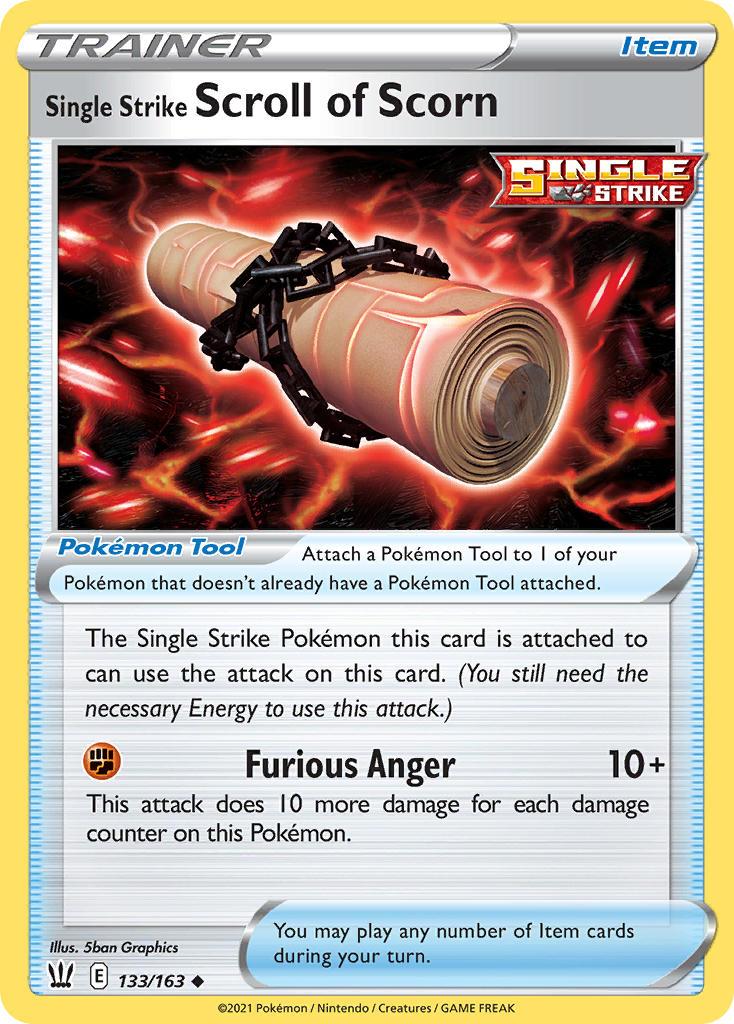 2021 Pokemon Trading Card Game Battle Styles Price List 133 Single Strike Scroll Of Scorn