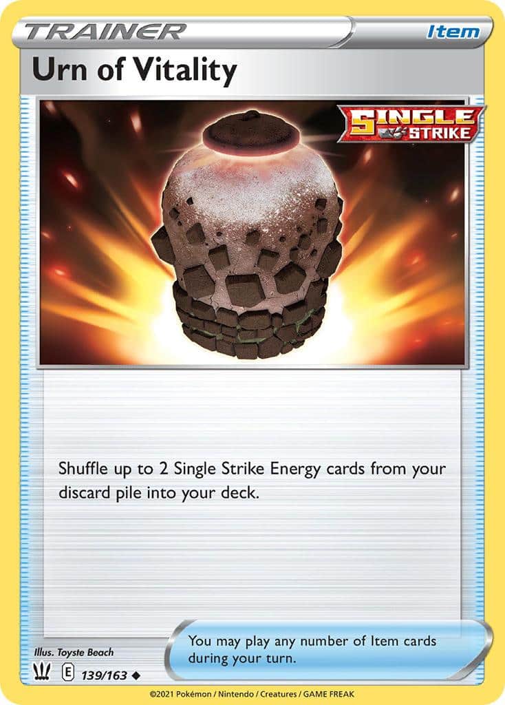 2021 Pokemon Trading Card Game Battle Styles Price List 139 Urn Of Vitality