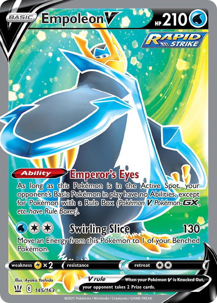 2021 Pokemon Trading Card Game Battle Styles Price List 145 Empoleon V