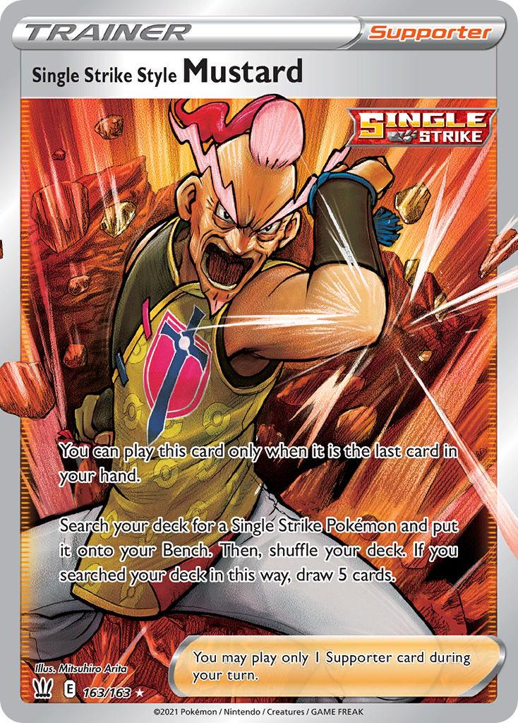 2021 Pokemon Trading Card Game Battle Styles Price List 163 Single Strike Style Mustard