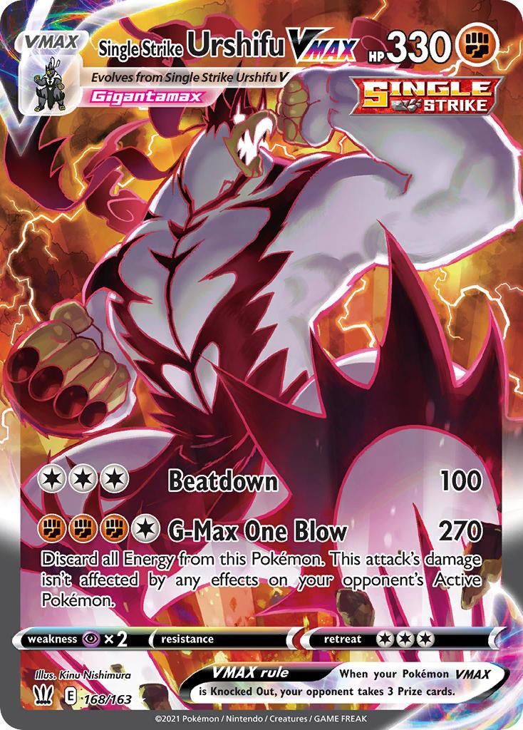 2021 Pokemon Trading Card Game Battle Styles Price List 168 Single Strike Urshifu VMAX