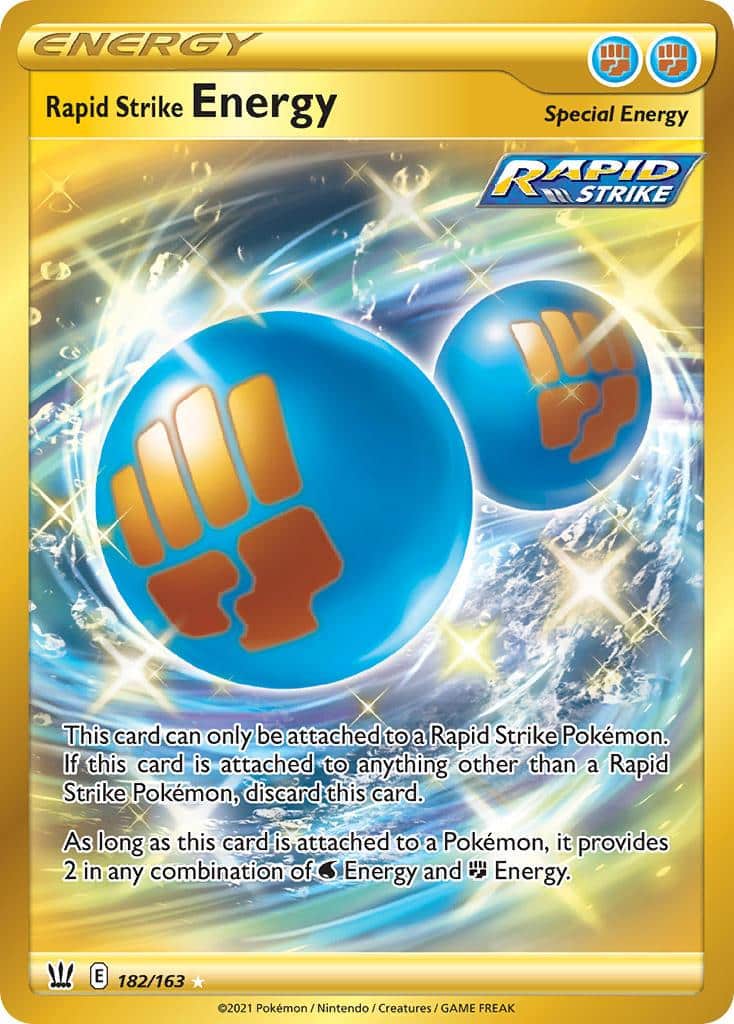 2021 Pokemon Trading Card Game Battle Styles Price List 182 Rapid Strike Energy
