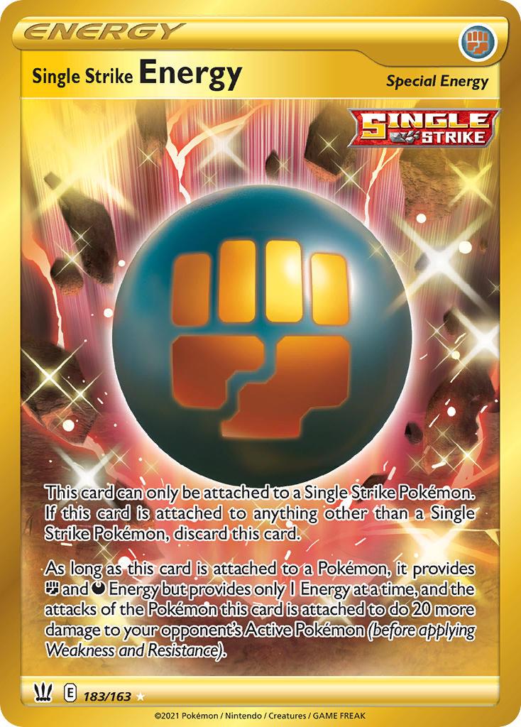 2021 Pokemon Trading Card Game Battle Styles Price List 183 Single Strike Energy