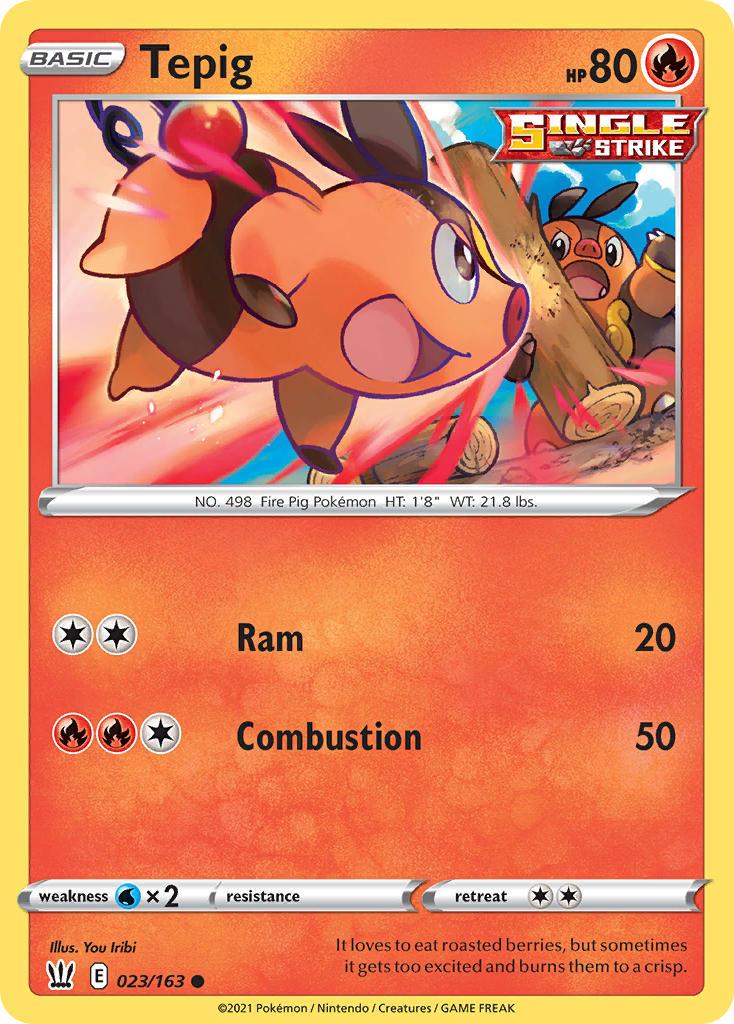 2021 Pokemon Trading Card Game Battle Styles Price List 23 Tepig