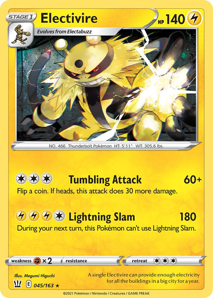 2021 Pokemon Trading Card Game Battle Styles Price List 45 Electivire