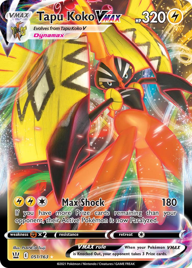 2021 Pokemon Trading Card Game Battle Styles Price List 51 Tapu Koko VMAX