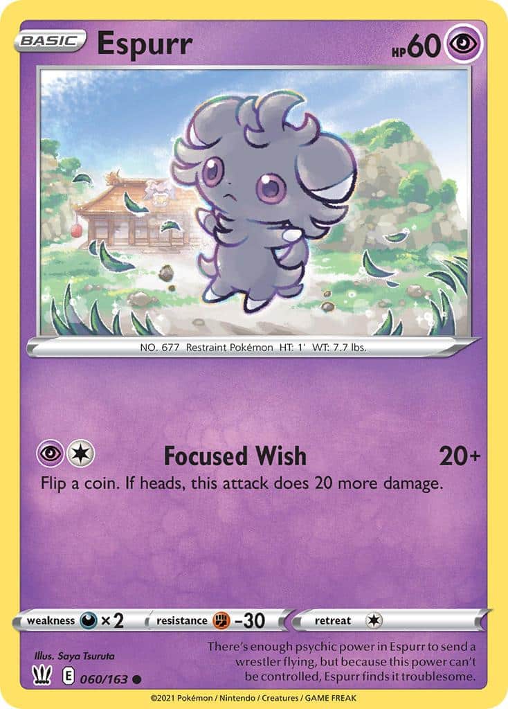 2021 Pokemon Trading Card Game Battle Styles Price List 60 Espurr