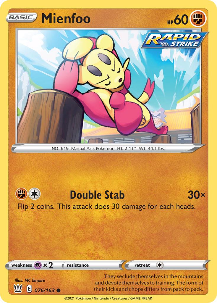 2021 Pokemon Trading Card Game Battle Styles Price List 76 Mienfoo