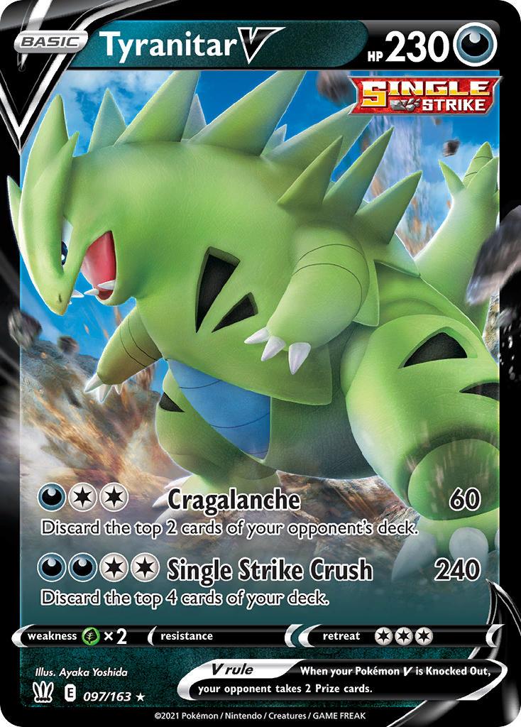 2021 Pokemon Trading Card Game Battle Styles Price List 97 Tyranitar V