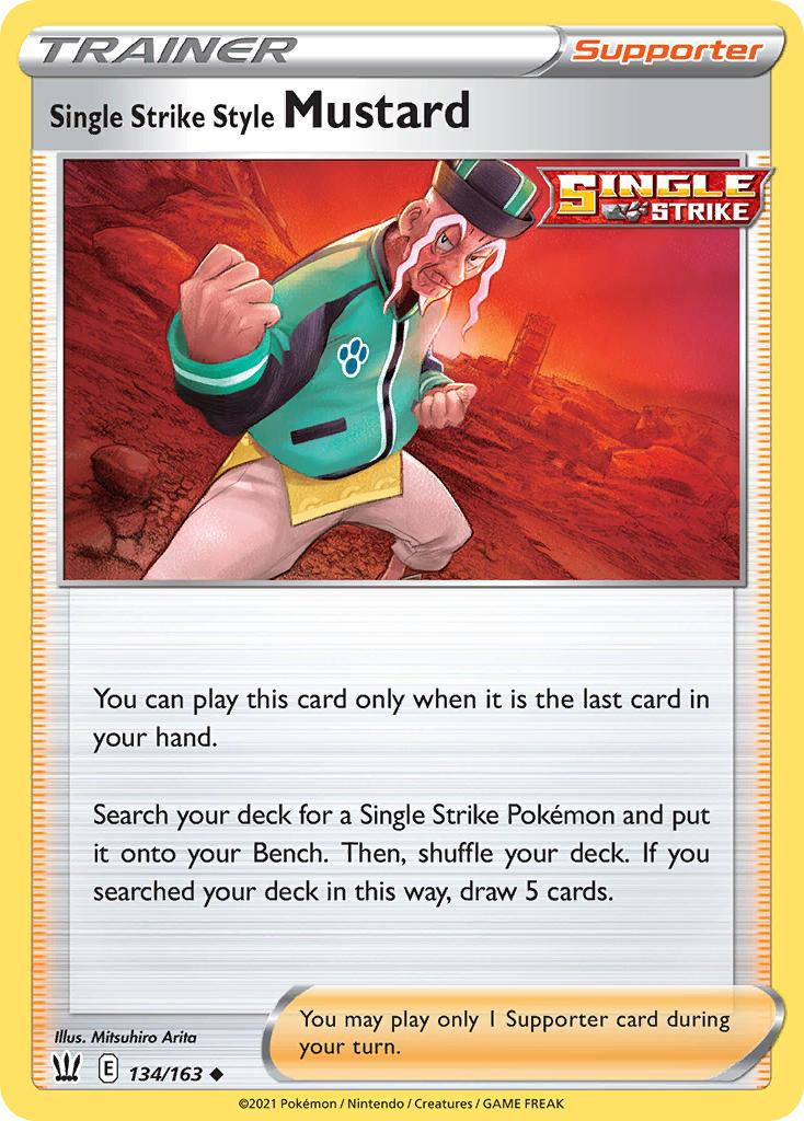 2021 Pokemon Trading Card Game Battle Styles Set List 134 Single Strike Style Mustard