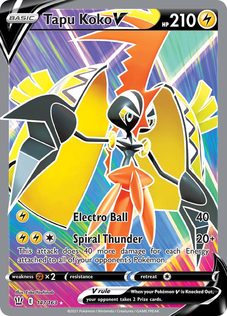 2021 Pokemon Trading Card Game Battle Styles Set List 147 Tapu Koko V