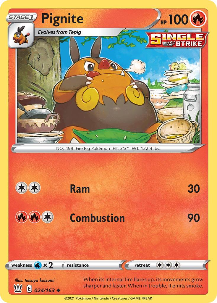 2021 Pokemon Trading Card Game Battle Styles Set List 24 Pignite