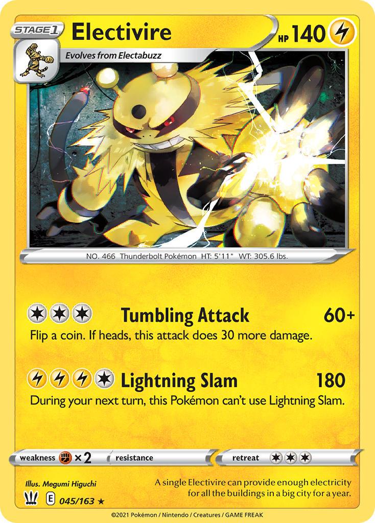 2021 Pokemon Trading Card Game Battle Styles Set List 45 Electivire