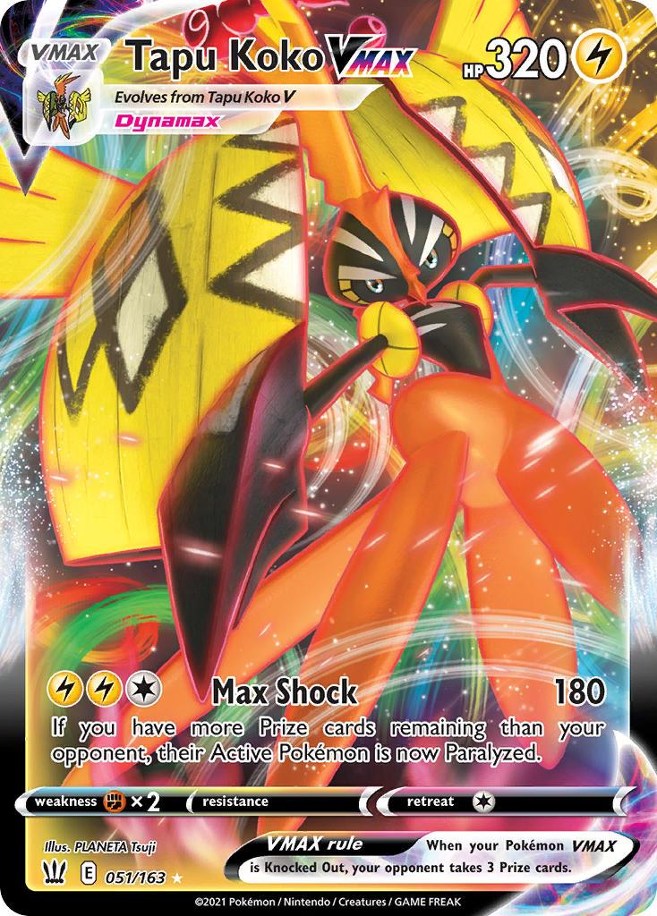 2021 Pokemon Trading Card Game Battle Styles Set List 51 Tapu Koko VMAX