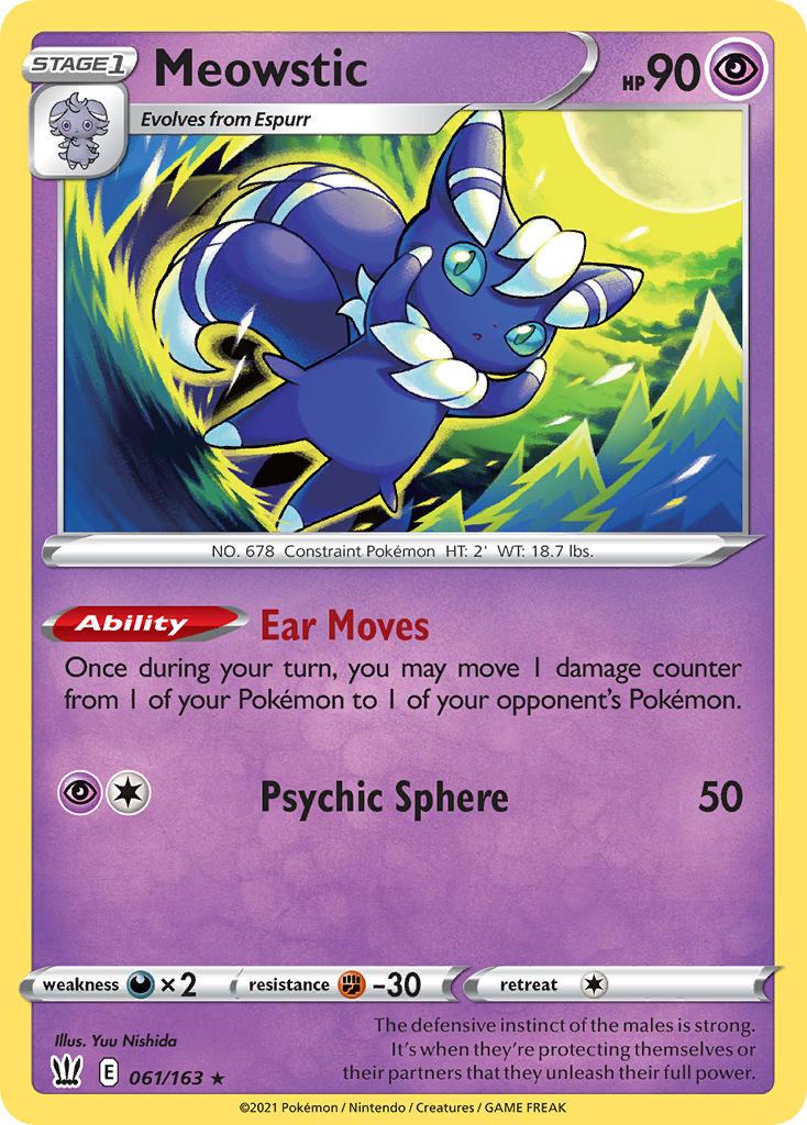 2021 Pokemon Trading Card Game Battle Styles Set List 61 Meowstic