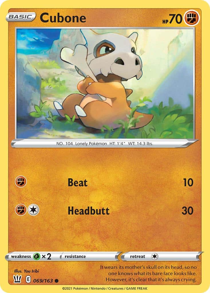 2021 Pokemon Trading Card Game Battle Styles Set List 69 Cubone