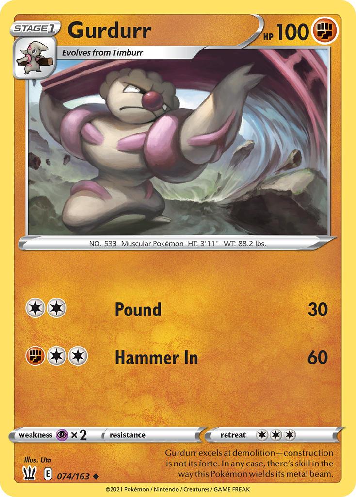 2021 Pokemon Trading Card Game Battle Styles Set List 74 Gurdurr