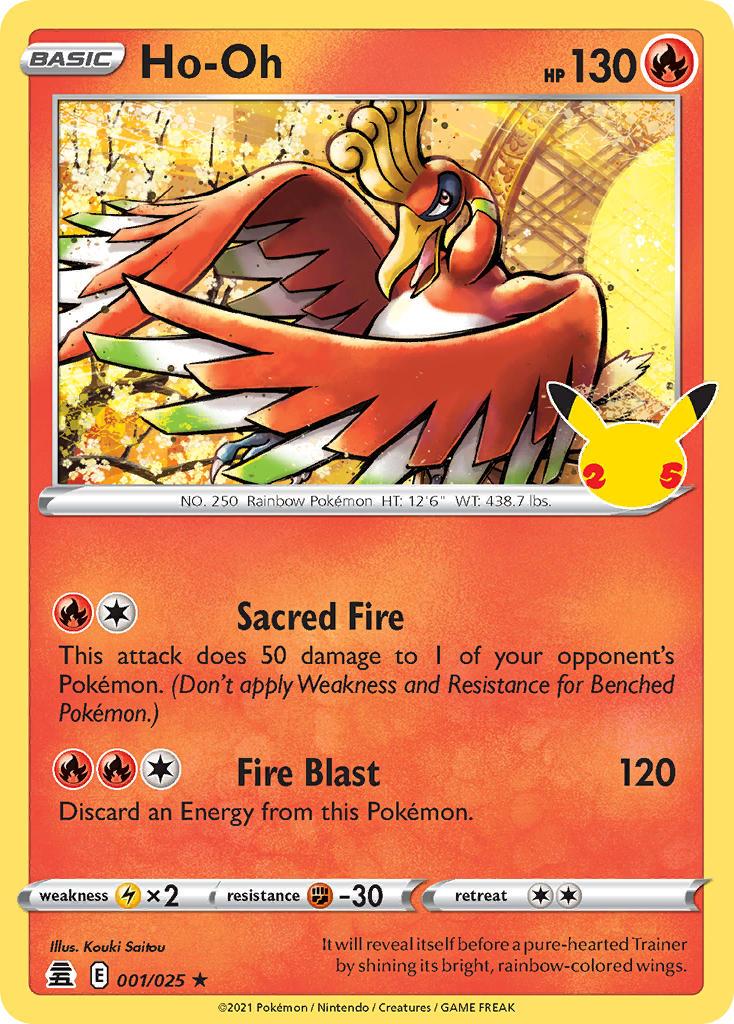 2021 Pokemon Trading Card Game Celebrations Price List 001 Ho Oh