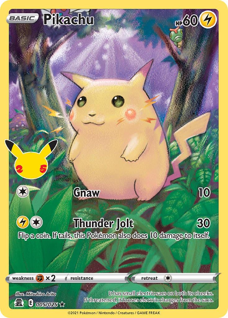 2021 Pokemon Trading Card Game Celebrations Price List 005 Pikachu