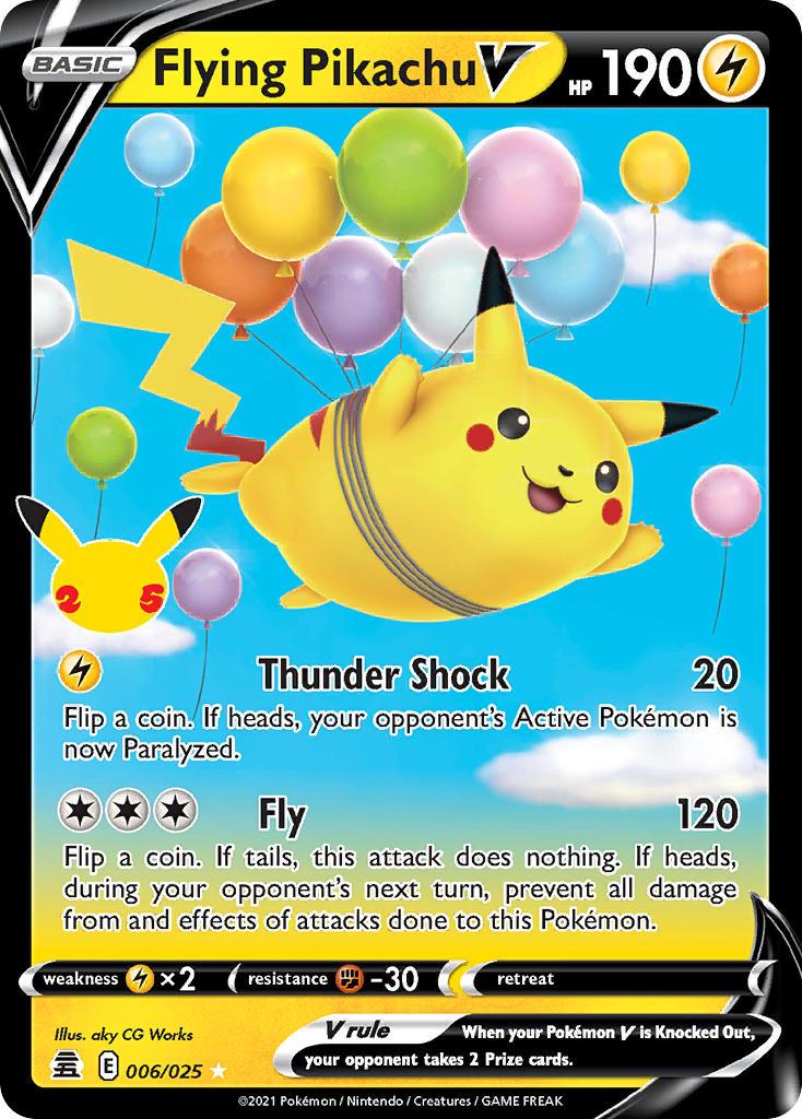 2021 Pokemon Trading Card Game Celebrations Price List 006 Flying Pikachu V