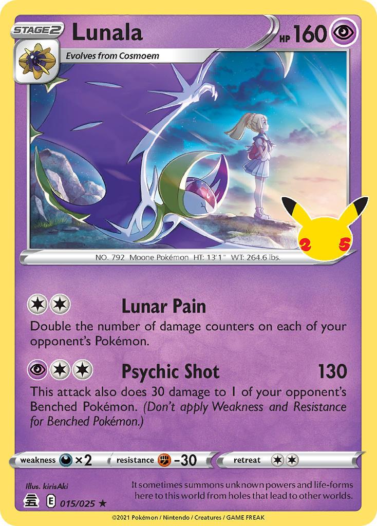 2021 Pokemon Trading Card Game Celebrations Price List 015 Lunala