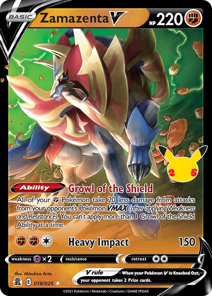 2021 Pokemon Trading Card Game Celebrations Price List 018 Zamazenta V