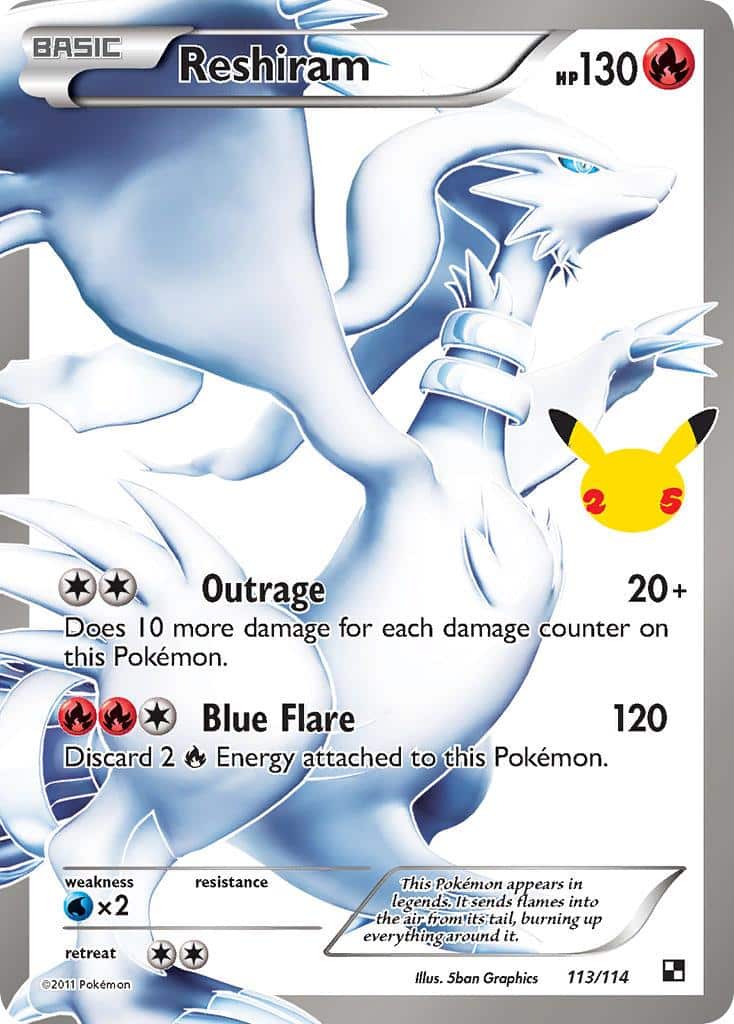 2021 Pokemon Trading Card Game Celebrations Price List 113 Reshiram