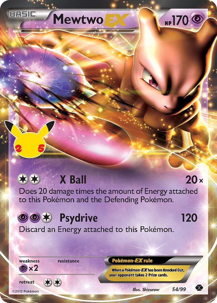 2021 Pokemon Trading Card Game Celebrations Price List 54 Mewtwo Ex