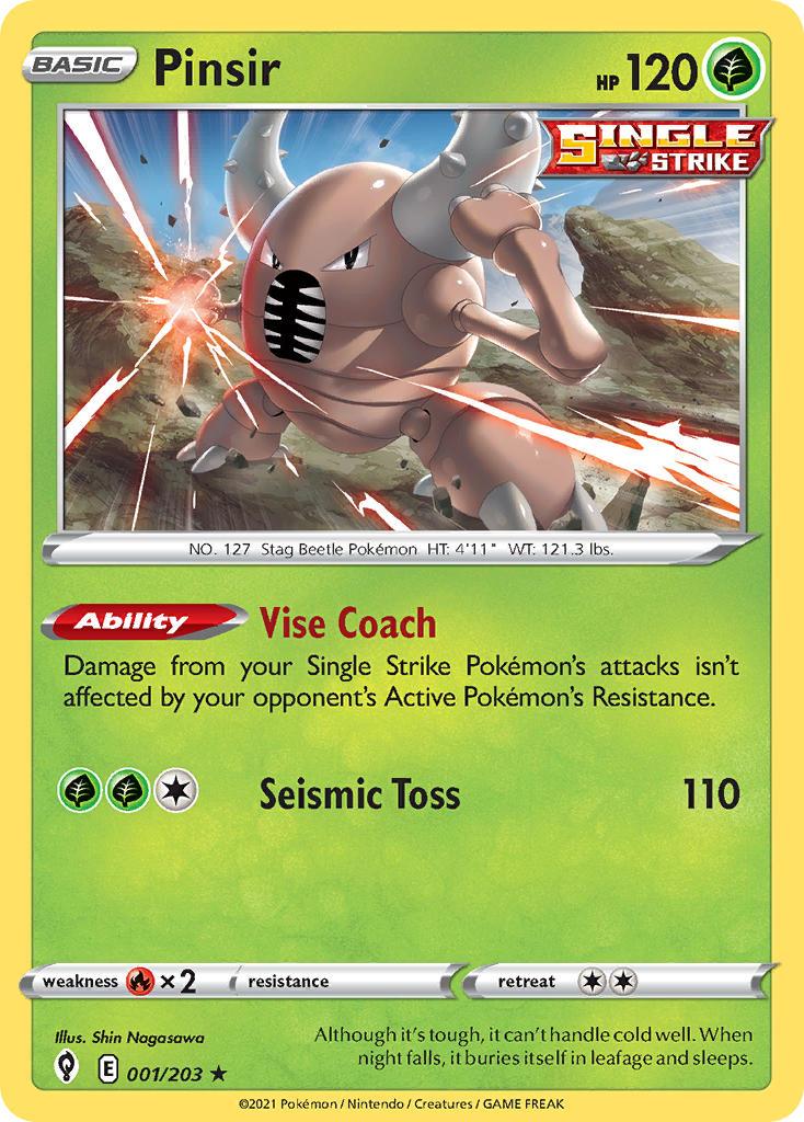 2021 Pokemon Trading Card Game Evolving Skies Price List 001 Pinsir