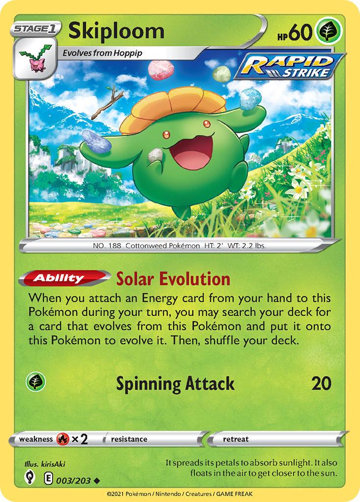 2021 Pokemon Trading Card Game Evolving Skies Price List 003 Skiploom