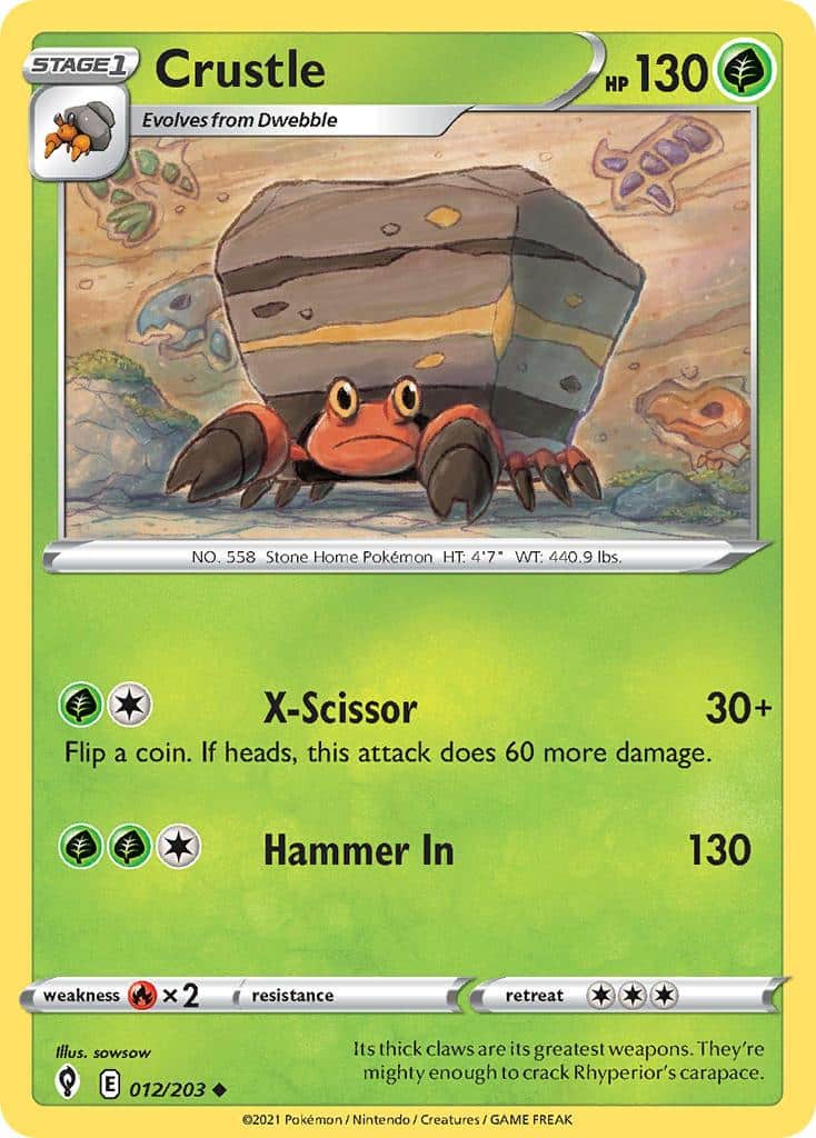 2021 Pokemon Trading Card Game Evolving Skies Price List 012 Crustle