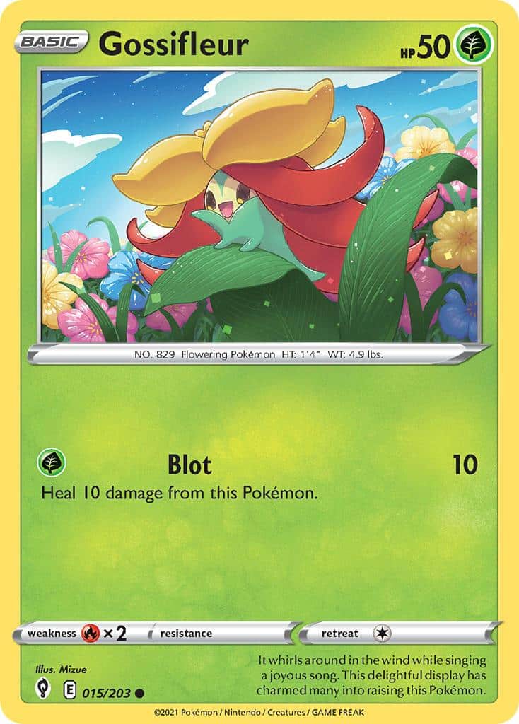 2021 Pokemon Trading Card Game Evolving Skies Price List 015 Gossifleur