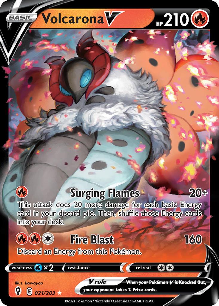 2021 Pokemon Trading Card Game Evolving Skies Price List 021 Volcarona V