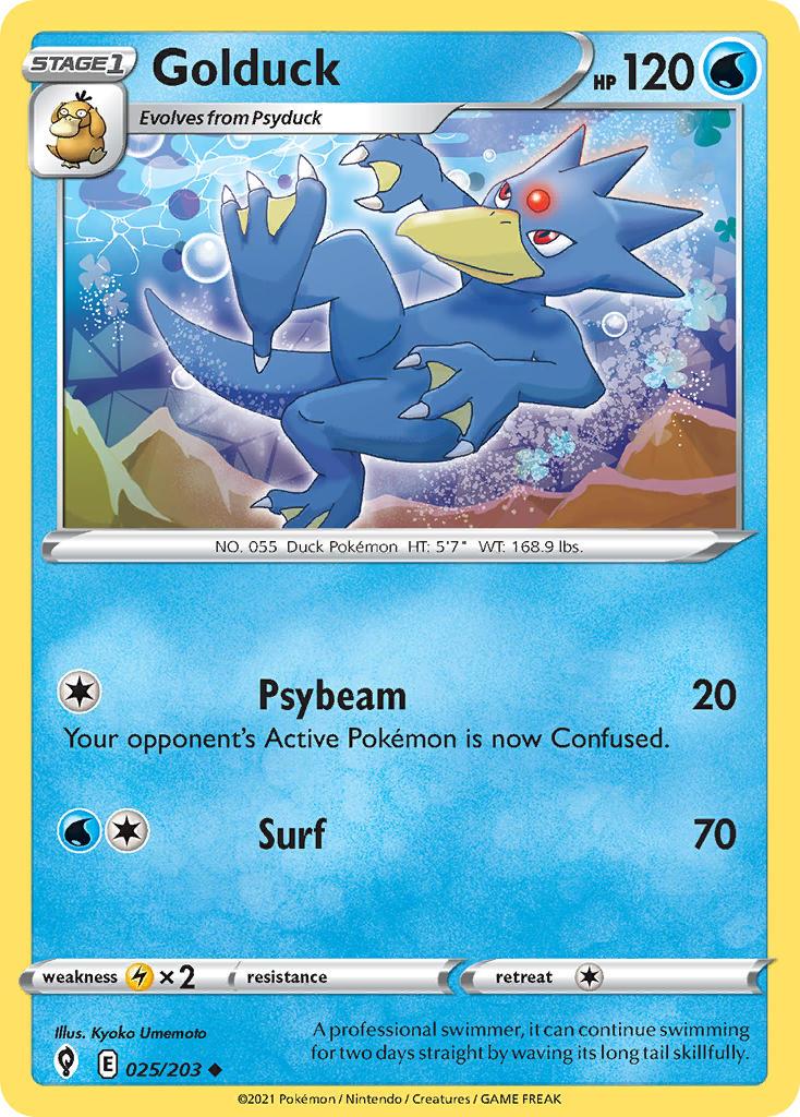 2021 Pokemon Trading Card Game Evolving Skies Price List 025 Golduck