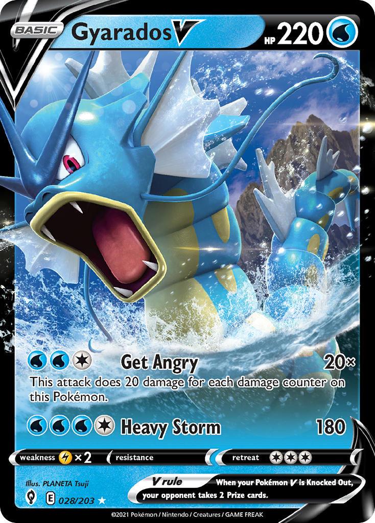 2021 Pokemon Trading Card Game Evolving Skies Price List 028 Gyarados V