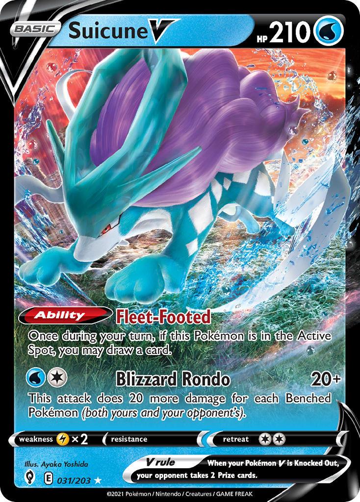 2021 Pokemon Trading Card Game Evolving Skies Price List 031 Suicune V