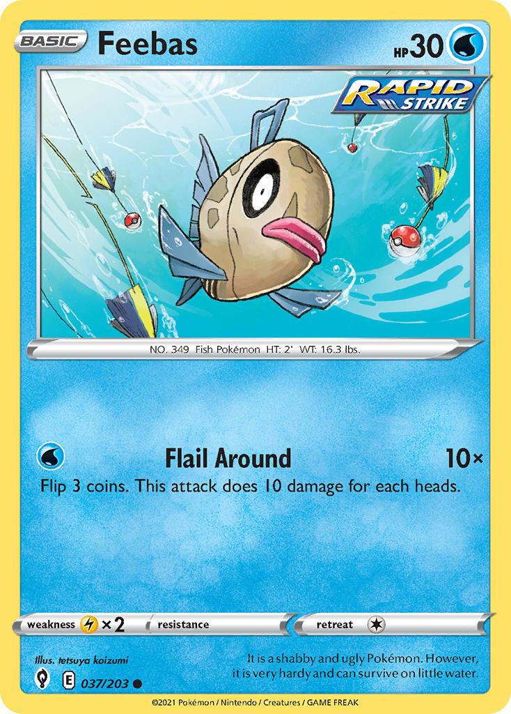 2021 Pokemon Trading Card Game Evolving Skies Price List 037 Feebas