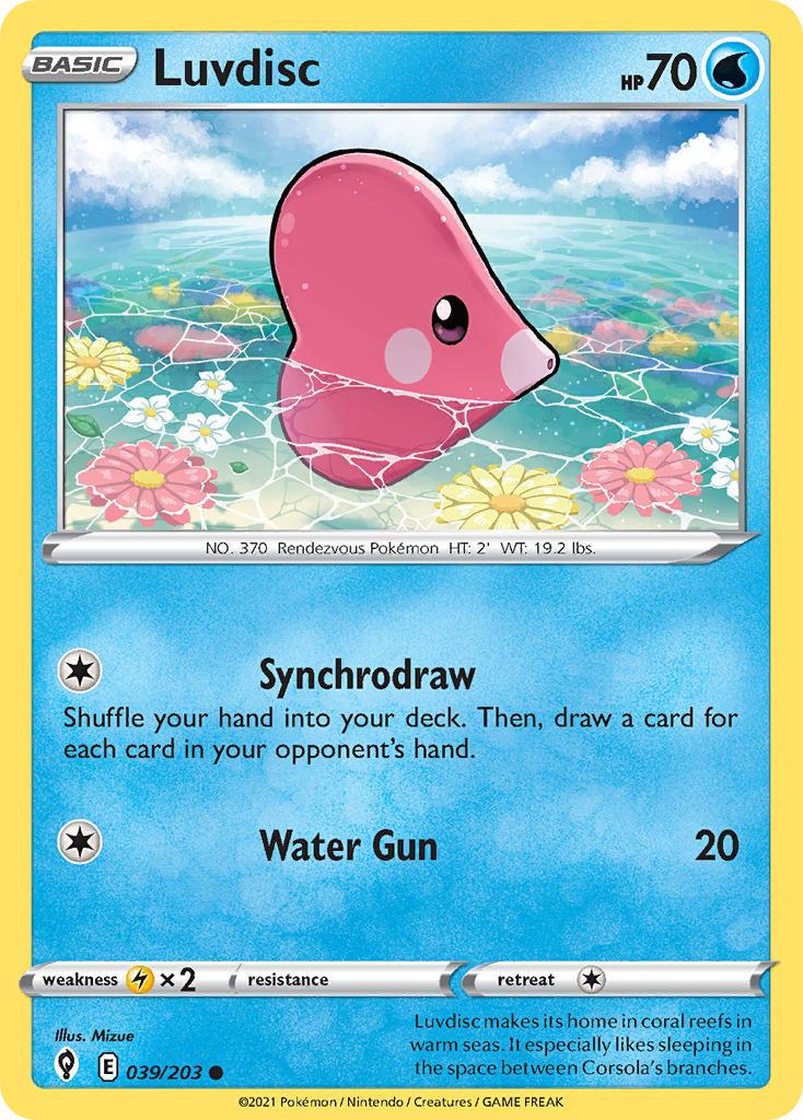 2021 Pokemon Trading Card Game Evolving Skies Price List 039 Luvdisc