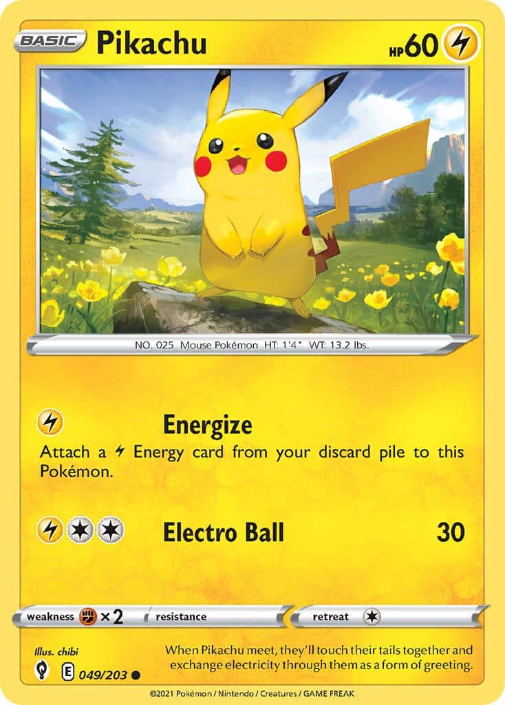 2021 Pokemon Trading Card Game Evolving Skies Price List 049 Pikachu